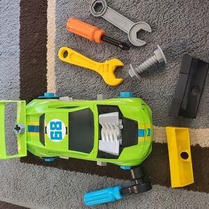 Kids Hot Wheels car with tools